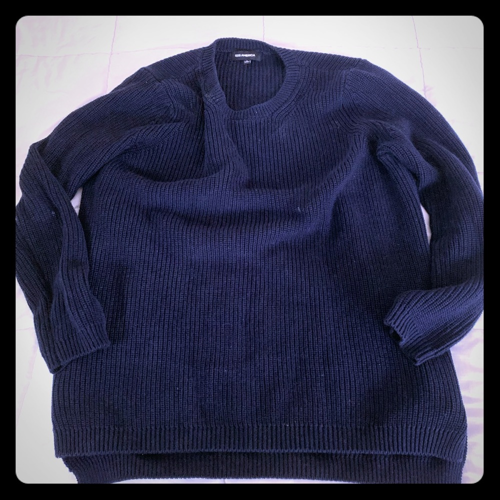 525 America 100 percent cotton sweater in navy